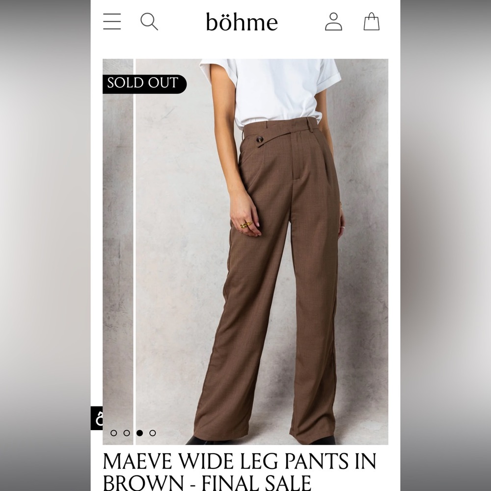 Bohme Wide Leg Dress Pants